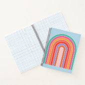 Retro-Regenbogen-farbiges Blau Notizblock (Innenseite)