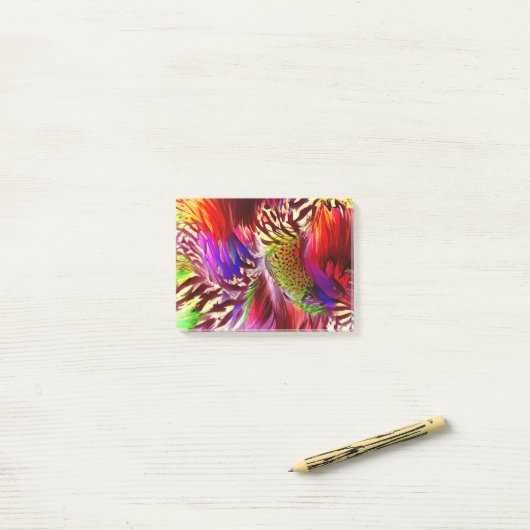 Retro-Regenbogen-Feder-Farbmuster-Blöcke Post-it Klebezettel (Auf Schreibtisch)