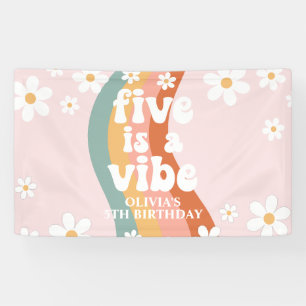 Retro Regenbogen Five ist eine Stimmung Daisy 5. G Banner