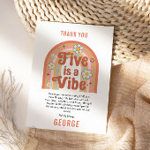 Retro Regenbogen FÜNF ist eine Stimmung Groovy 5. Dankeskarte