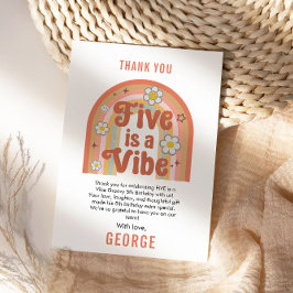 Retro Regenbogen FÜNF ist eine Stimmung Groovy 5.  Dankeskarte