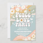 Retro-Regenbogen-Geburtstagseinladung Einladung (Vorderseite)