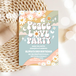 Retro-Regenbogen-Geburtstagseinladung Einladung