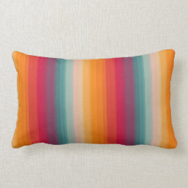 Retro Regenbogen-gestreiftes Muster Lendenkissen