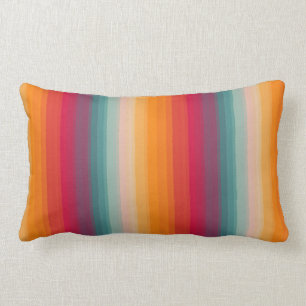Retro Regenbogen-gestreiftes Muster Lendenkissen