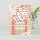 Retro-Regenbogen-Groovy-Geburtstagseinladung Einladung (Stehend Vorderseite)