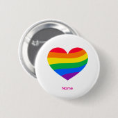 Retro-Regenbogen-Herz - Süße farbenfrohe abstrakte Button (Vorne & Hinten)