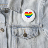 Retro-Regenbogen-Herz - Süße farbenfrohe abstrakte Button (Beispiel)