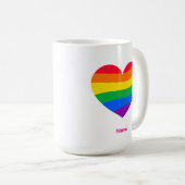 Retro-Regenbogen-Herz - Süße farbenfrohe abstrakte Kaffeetasse (VorderseiteRechts)