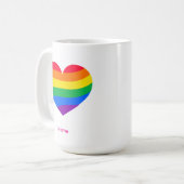 Retro-Regenbogen-Herz - Süße farbenfrohe abstrakte Kaffeetasse (Vorderseite Links)