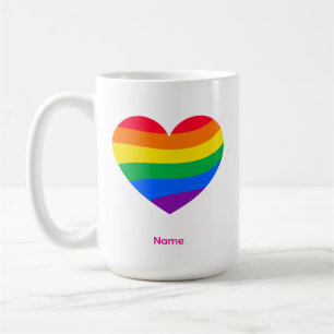 Retro-Regenbogen-Herz - Süße farbenfrohe abstrakte Kaffeetasse