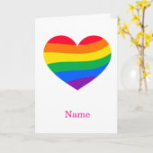 Retro-Regenbogen-Herz - Süße farbenfrohe abstrakte Karte (Gelbe Blume)