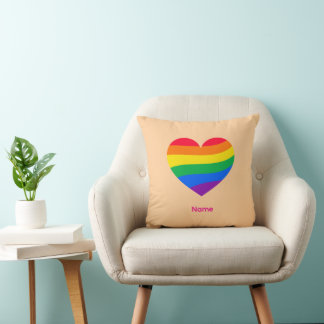 Retro-Regenbogen-Herz - Süße farbenfrohe abstrakte Kissen