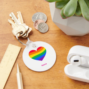 Retro-Regenbogen-Herz - Süße farbenfrohe abstrakte Schlüsselanhänger
