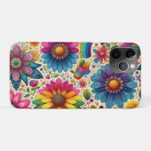 Retro-Regenbogen-Hippie-Blumenmuster Case-Mate iPhone Hülle (Rückseite (Horizontal))