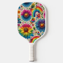 Retro-Regenbogen-Hippie-Blumenmuster