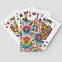 Retro-Regenbogen-Hippie-Blumenmuster