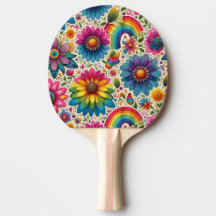 Retro-Regenbogen-Hippie-Blumenmuster