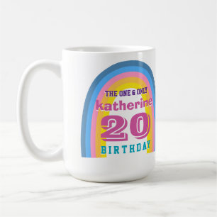 Retro-Regenbogen-Jahresgeburtstags-Kaffeetasse Kaffeetasse