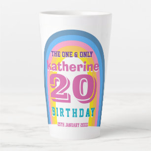 Retro-Regenbogen-Jahresgeburtstags-Kaffeetasse Milchtasse