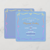 Retro-Regenbogen-Junge-Baby-Shower-Einladung (Vorne/Hinten)