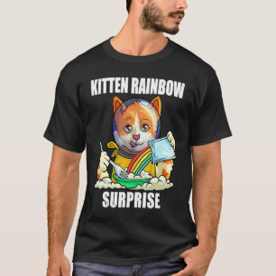 Retro-Regenbogen-Kätzchen-Überraschung Vintage-Gru T-Shirt
