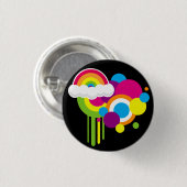 Retro Regenbogen-Knopf (Schwarzes) Button (Vorne & Hinten)