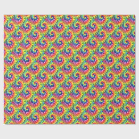 Retro Regenbogen-Krawatten-Muster Geschenkpapier (Flach)