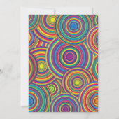 Retro Regenbogen kreist Muster ein Einladung (Rückseite)