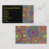 Retro Regenbogen kreist Muster ein Visitenkarte (Vorne/Hinten)
