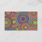 Retro Regenbogen kreist Muster ein Visitenkarte (Rückseite)