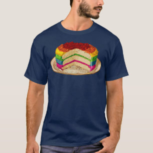Retro Regenbogen-Kuchen T-Shirt