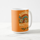Retro-Regenbogen-Kunst mit Botschaft der Freundlic Kaffeetasse (VorderseiteRechts)