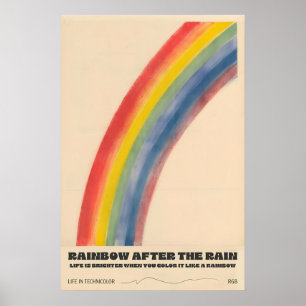 Retro-Regenbogen-Kunstposter – Life Is Brighter Zi Poster