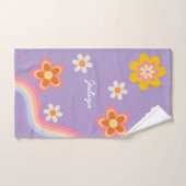 Retro Regenbogen lila Kinder Badhandtuch Set (Handtuch)