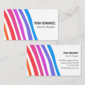 Retro-Regenbogen-Minimalistische Streifen Visitenkarte (Vorne/Hinten)