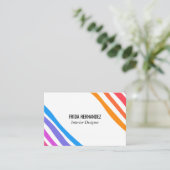 Retro-Regenbogen-Minimalistische Streifen Visitenkarte (Stehend Vorderseite)