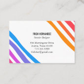 Retro-Regenbogen-Minimalistische Streifen Visitenkarte (Rückseite)