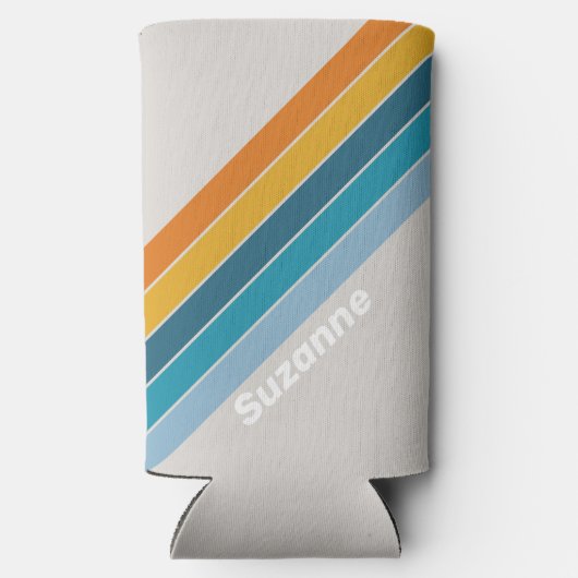 Retro-Regenbogen mit Name Selters Dosenkühler (Rückseite)