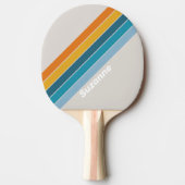 Retro-Regenbogen mit Name Tischtennis Schläger (Vorderseite)