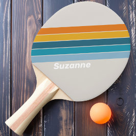 Retro-Regenbogen mit Name Tischtennis Schläger