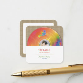 Retro Regenbogen Musik Vinyl Hochzeit Begleitkarte