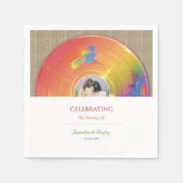 Retro Regenbogen Musik Vinyl Schallplattenalbum Ho Serviette