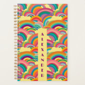 Retro-Regenbogen-Muster Personalisierter Name Planer (Vorderseite)