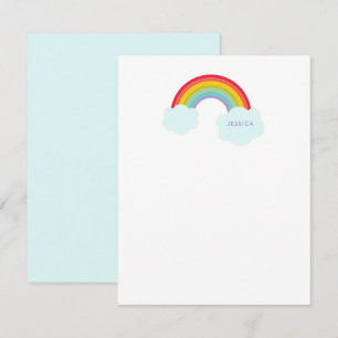 Retro-Regenbogen-Papierwaren für Kinder personalis Mitteilungskarte
