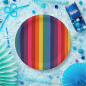 Retro Regenbogen Pappteller (Party)
