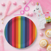 Retro Regenbogen Pappteller (Party)