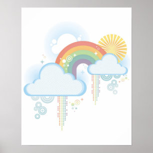 Retro-Regenbogen-Poster 16 Zoll bis 20 Zoll Poster