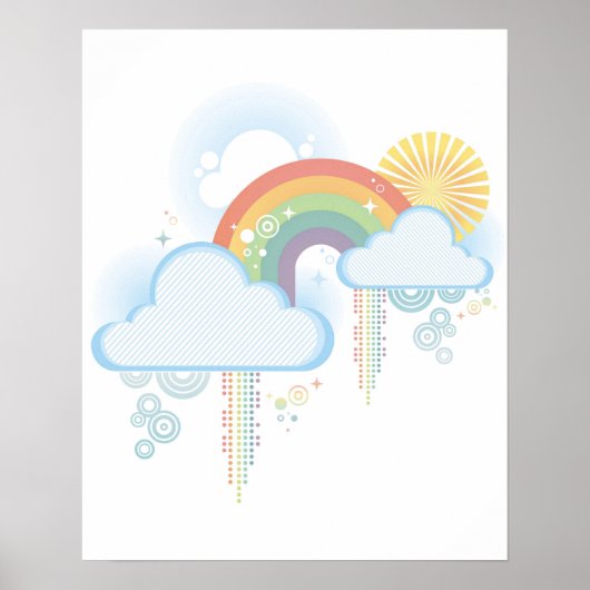 Retro-Regenbogen-Poster 16 Zoll bis 20 Zoll Poster (Vorne)