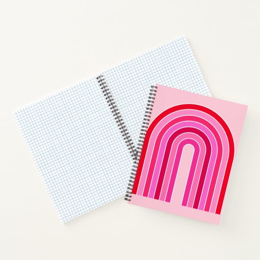 Retro-Regenbogen-Preppy-Rosa und Roter Pfeil Notizblock (Innenseite)